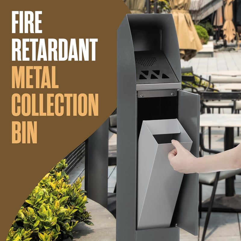 Houseables Cigarette Butt Disposal Outdoor, Cigarette Disposal Outdoor, Standing Ashtray, Butt Can For Outside, Commercial Smoking Receptacles, Smokers Outpost, Outside Ashtrays, Receptacle Bin, Lock - Image 4